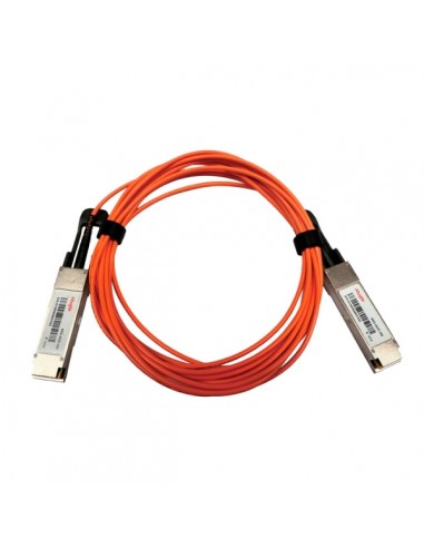 Ruijie 40G-AOC-5M Cable de Fibra Optica - 5 Metros - 2 Modulos Transceptores QSFP-- Velocidad hasta 40Gbps - Color Naranja
