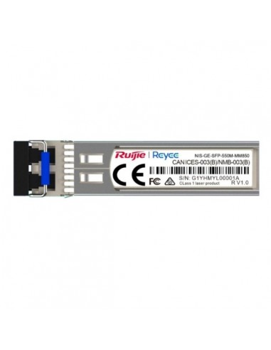 Ruijie NIS-GE-SFP-550M-MM850 Modulo Transceptor SFP - 1000Base-SX - Fibra Optica hasta 550m - Longitud de Onda de 850nm -