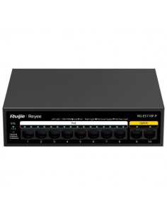 Ruijie RG-ES110F-P Switch - 10 Puertos - PoE PoE-hasta 110W - Velocidad hasta 100Mbps - Carcasa de Acero - Color Negro