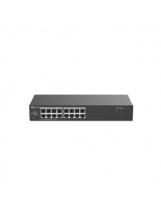 Ruijie RG-ES116G-L Switch No Gestionado - 16 Puertos Ethernet hasta 1Gbps - Carcasa de Acero - Color Negro