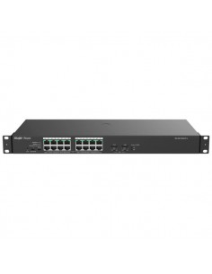 Ruijie RG-ES118GS-P-L Switch - 16 Puertos Ethernet hasta 1Gbps - 2x SFP 1Gbps - PoE PoE-hasta 247W - Carcasa de Acero -