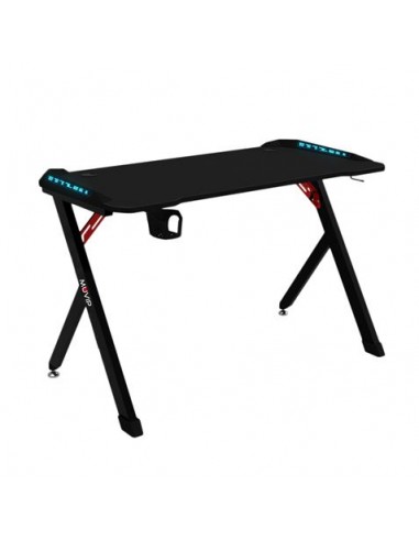 Muvip PRO1200 Mesa Gaming Fibra de Carbono con Luz RGB - Solida - Gran Superficie - Portavasos - Gancho para Auriculares -