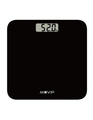 Muvip Bascula Digital de Baño - Capacidad 180Kg - Sensores Alta Precision - Color Negro