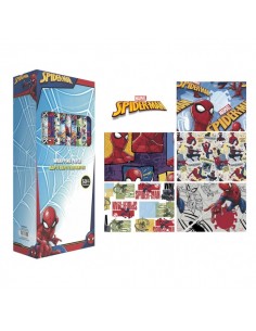 Safta Spider-Man Expositor con 50 Rollos de Papel Regalo - Medidas del Rollo 70x200cm - 5 Patrones Diferentes -