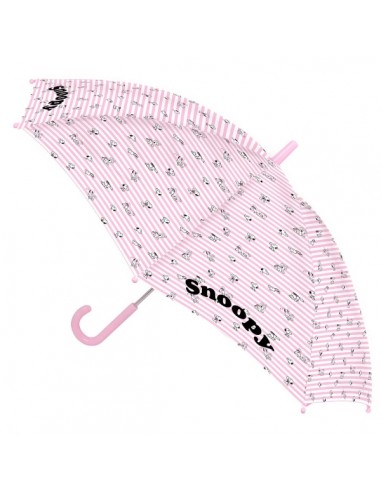 Safta Snoopy Paraguas Manual - Diametro de 70cm - Cupula con 8 Paneles - Asa y Punta de PVC - Poliester - Poe Transparente -