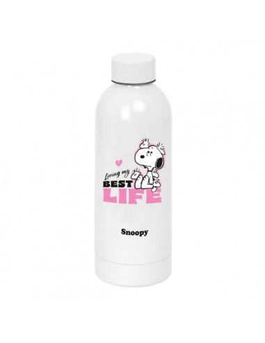 Safta Snoopy Botella Isotermica - Capacidad 500ml - Cierre Hermetico - Acero Inoxidable - 6h Caliente - 12h Frio - 7x22.5cm -