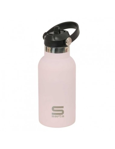 Safta Botella Isotermica Infantil - Capacidad 350ml - Tapon Roscado con Valvula - Base de Silicona - Asa Superior - Acero
