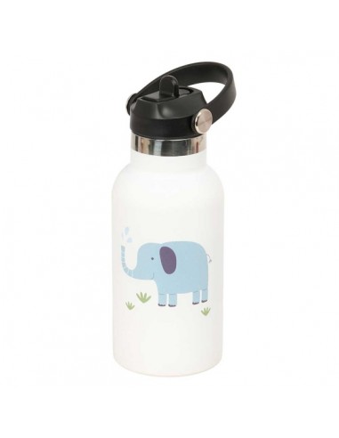 Safta Elefante Botella Isotermica Infantil - Capacidad 350ml - Tapon Roscado con Valvula - Base de Silicona - Asa Superior -