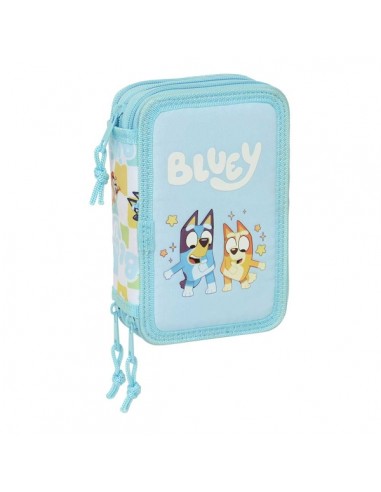Safta Bluey Ready Plumier de 3 Pisos - 37 Piezas - Goma - Lapiz - 2 Boligrafos - Sacapuntas - 2 Reglas - 16 Colores - 14