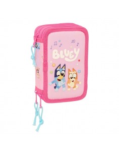 Safta Bluey Dance Plumier de 3 Pisos - 37 Piezas - Goma - Lapiz - 2 Boligrafos - Sacapuntas - 2 Reglas - 16 Colores - 14