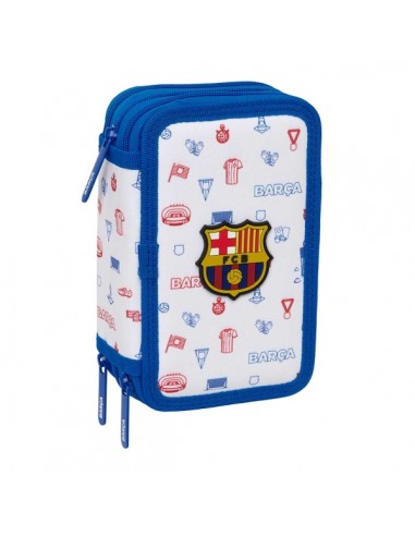 Safta F.C.Barcelona Preescolar Plumier de 3 Pisos - 37 Piezas - Goma - Lapiz - 2 Boligrafos - Sacapuntas - 2 Reglas - 16