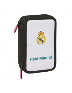 Safta Real Madrid Equipacion 26 27 Plumier de 2 Pisos - 29 Piezas - Goma - Lapiz - 2 Boligrafos - Sacapuntas - 10 Colores -