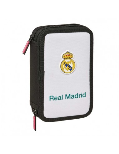 Safta Real Madrid Equipacion 26 27 Plumier de 2 Pisos - 29 Piezas - Goma - Lapiz - 2 Boligrafos - Sacapuntas - 10 Colores -