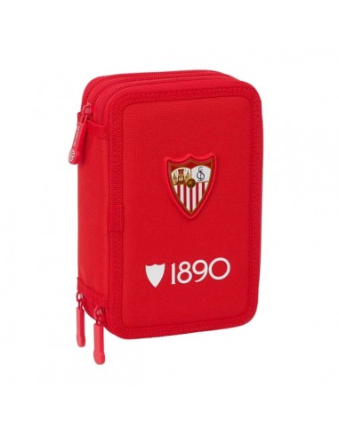 Safta Sevilla FC Plumier de 3 Pisos - 37 Piezas - Goma - Lapiz - 2 Boligrafos - Sacapuntas - 2 Reglas - 16 Colores - 14