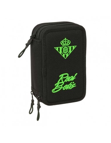 Safta Real Betis Balompie Plumier de 3 Pisos - 37 Piezas - Goma - Lapiz - 2 Boligrafos - Sacapuntas - 2 Reglas - 16 Colores -