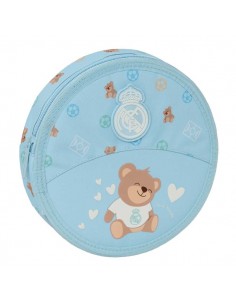 Safta Real Madrid Preescolar Plumier Redondo - 18 Piezas - Cremallera - Goma - Lapiz - 6 Colores - 8 Rotuladores - 2
