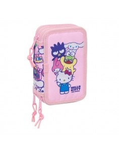 Safta Hello Kitty and Friends Plumier de 3 Pisos - 37 Piezas - Goma - Lapiz - 2 Boligrafos - Sacapuntas - 2 Reglas - 16