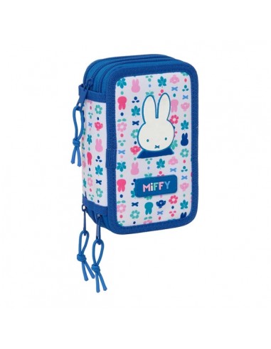 Safta Miffy Bunny Plumier de 3 Pisos - 37 Piezas - Goma - Lapiz - 2 Boligrafos - Sacapuntas - 2 Reglas - 16 Colores - 14