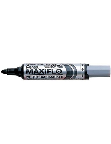 Pentel Maxiflo Rotulador para Pizarra Blanca - Regulacion del Flujo de Tinta - Punta Redonda - Ancho de Linea 2 5mm - 50-de