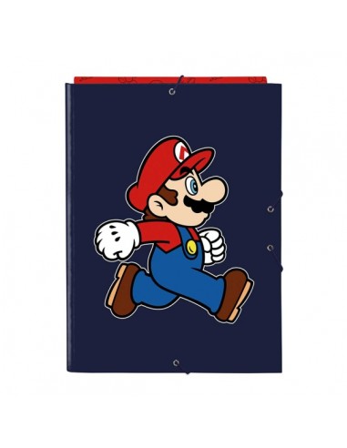Safta Super Mario Trick Carpeta de 3 Solapas - Formato Folio - Cierre con Gomas Elasticas - Tapas Duras Forradas -