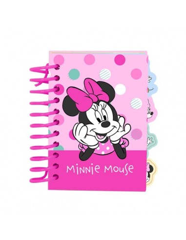 Safta Minnie Mouse Minty Bloc de Notas - Formato A7 - 80 Hojas de 80 g m2 - Espiral - Tapas Duras - 4 Separadores Interiores