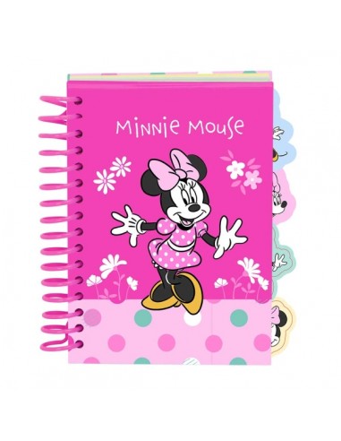 Safta Minnie Mouse Minty Bloc de Notas - Formato A6 - 80 Hojas de 80 g m2 - Espiral - Tapas Duras - 4 Separadores Interiores