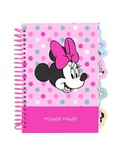 Safta Minnie Mouse Minty Bloc de Notas - Formato A5 - 80 Hojas de 80 g m2 - Espiral - Tapas Duras - 4 Separadores Interiores