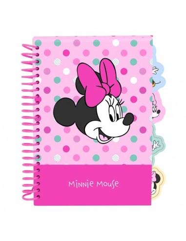 Safta Minnie Mouse Minty Bloc de Notas - Formato A5 - 80 Hojas de 80 g m2 - Espiral - Tapas Duras - 4 Separadores Interiores