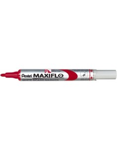 Pentel Maxiflo Rotulador para Pizarra Blanca - Regulacion del Flujo de Tinta - Punta de Bala - Ancho de Linea 2mm - 50-de