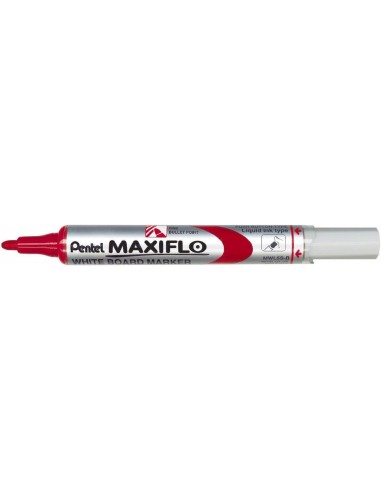 Pentel Maxiflo Rotulador para Pizarra Blanca - Regulacion del Flujo de Tinta - Punta de Bala - Ancho de Linea 2mm - 50-de