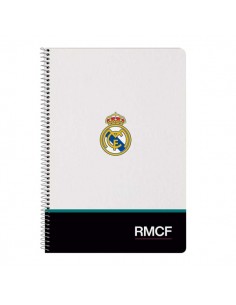 Safta Real Madrid Equipacion 26 27 Libreta con Espiral - Formato Folio - 80 Hojas de 80g m2 - Cuadricula 4x4mm - Tapas Duras