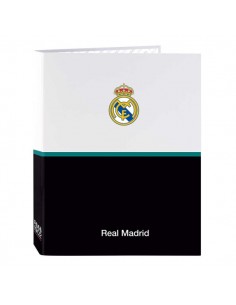 Safta Real Madrid Equipacion 26 27 Carpeta de 4 Anillas de 25mm - Formato Folio - Tapas Duras Forradas - 26.5x33x4cm - Color