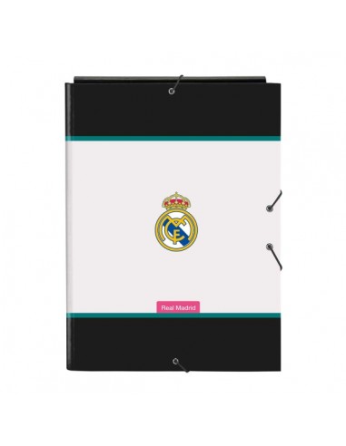 Safta Real Madrid Equipacion 26 27 Carpeta de 3 Solapas - Formato Folio - Cierre con Gomas Elasticas - Tapas Duras Forradas -