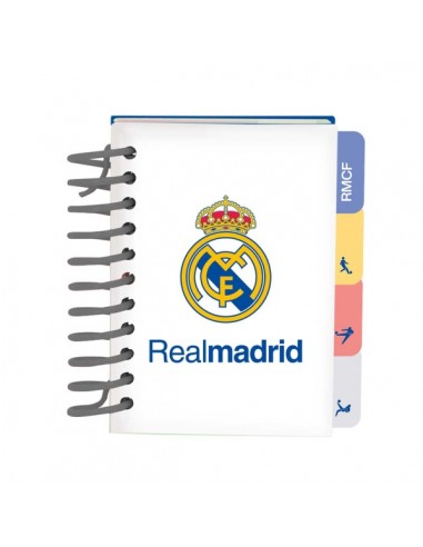 Safta Real Madrid Equipacion 26 27 Bloc de Notas - Formato A7 - 80 Hojas de 80 g m2 - Espiral - Tapas Duras - 4 Separadores
