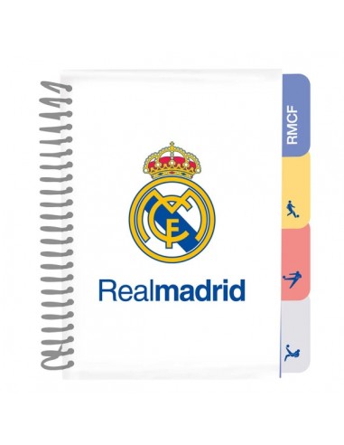 Safta Real Madrid Equipacion 26 27 Bloc de Notas - Formato A5 - 80 Hojas de 80 g m2 - Espiral - Tapas Duras - 4 Separadores