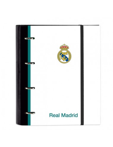 Safta Real Madrid Equipacion 26 27 Carpeta de 4 Anillas de 35mm - Recambio de 100 Hojas A4 - Cuadricula de 5x5mm - 80g m2 -