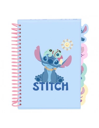 Safta Stitch Bloc de Notas - Formato A5 - 80 Hojas de 80 g m2 - Espiral - Tapas Duras - 4 Separadores Interiores - 14.8x2.1cm