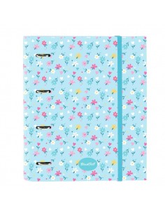 Safta Blackfit8 Petalos Carpeta de 4 Anillas de 35mm - Recambio de 100 Hojas A4 - Cuadricula de 5x5mm - 80g m2 - Separadores