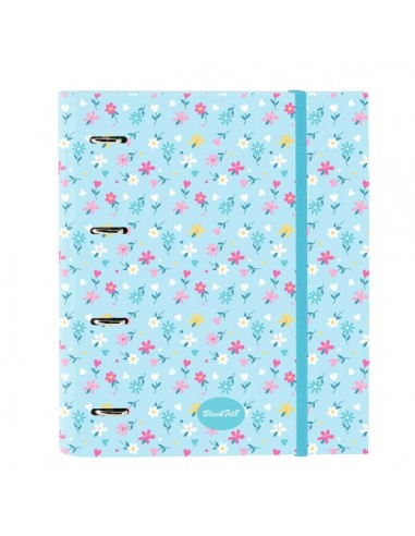 Safta Blackfit8 Petalos Carpeta de 4 Anillas de 35mm - Recambio de 100 Hojas A4 - Cuadricula de 5x5mm - 80g m2 - Separadores