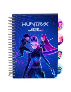 Safta K-Pop Demon Hunters Bloc de Notas - Formato A5 - 80 Hojas de 80 g m2 - Espiral - Tapas Duras - 4 Separadores Interiores