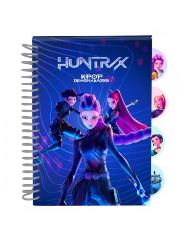 Safta K-Pop Demon Hunters Bloc de Notas - Formato A5 - 80 Hojas de 80 g m2 - Espiral - Tapas Duras - 4 Separadores Interiores