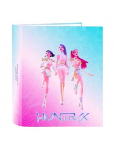 Safta K-Pop Demon Hunters Carpeta de 4 Anillas de 40mm - Formato Folio - Tapas Duras Forradas - Lomo Ancho - 27x33x6cm -