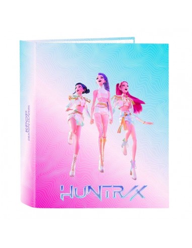 Safta K-Pop Demon Hunters Carpeta de 4 Anillas de 40mm - Formato Folio - Tapas Duras Forradas - Lomo Ancho - 27x33x6cm -