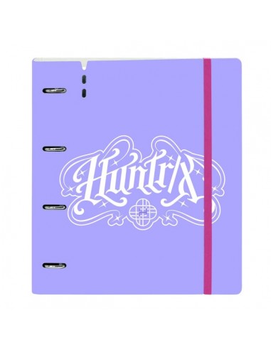 Safta K-Pop Demon Hunters Carpeta de 4 Anillas de 35mm - Recambio de 100 Hojas A4 - Cuadricula de 5x5mm - 90g m2 -
