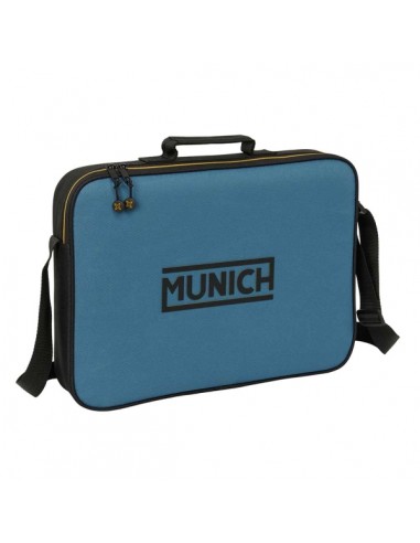 Safta Munich Maletin con Cremallera - Bandolera Ajustable - Asa Forrada - Doble Tirador - Fondo Semirigido - 38x28x6cm -