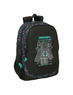 Safta Minecraft Screen Mochila - 23L - Adaptable a Carro - Espalda Acolchada - Portabotellas - Cremallera con Doble Tirador -