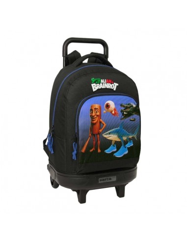 Safta Brainrot Mochila con Carro - Extraible - 33L - Portabotellas - Tarjeta de Identificacion Personal - Cremallera con