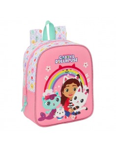 Safta Gabby's Dollhouse Mochila Guarderia - 6L - Cremallera - Asa de Mano - Tarjeta de Identificacion Personal - Adaptable a