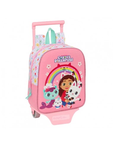 Safta Gabby's Dollhouse Mochila con Carro - Extraible - 6L - Tarjeta de Identificacion Personal - Asa de Mano - 22x27x10cm -