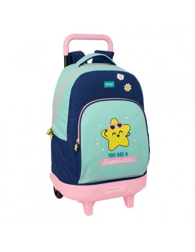 Safta Mr. Wonderful Estrella Mochila con Carro - Extraible - 33L - Portabotellas - Tarjeta de Identificacion Personal - Doble